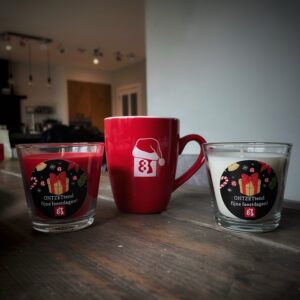 Kerstmok + twee geurkaarsjes